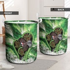 Piwakawaka New Zealand Christmas In July Laundry Basket NZ Aroha Koru Fern Marble Vibes