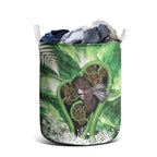 Piwakawaka New Zealand Christmas In July Laundry Basket NZ Aroha Koru Fern Marble Vibes