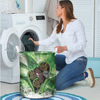 Piwakawaka New Zealand Christmas In July Laundry Basket NZ Aroha Koru Fern Marble Vibes