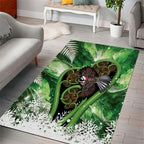 Piwakawaka New Zealand Christmas In July Area Rug NZ Aroha Koru Fern Marble Vibes