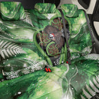 Piwakawaka New Zealand Christmas In July Back Car Seat Cover NZ Aroha Koru Fern Marble Vibes