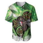 Piwakawaka New Zealand Christmas In July Baseball Jersey NZ Aroha Koru Fern Marble Vibes