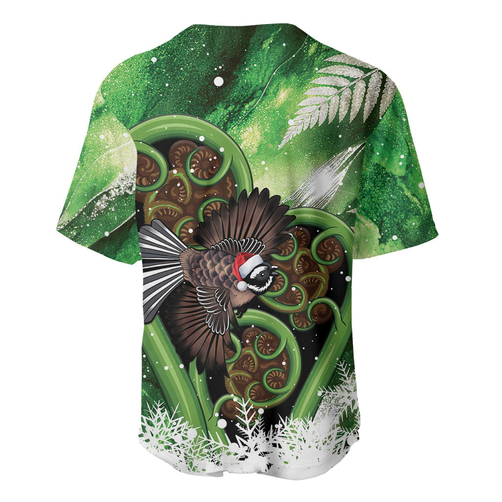Piwakawaka New Zealand Christmas In July Baseball Jersey NZ Aroha Koru Fern Marble Vibes