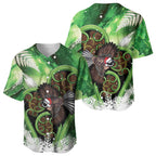 Piwakawaka New Zealand Christmas In July Baseball Jersey NZ Aroha Koru Fern Marble Vibes