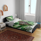 Piwakawaka New Zealand Christmas In July Bedding Set NZ Aroha Koru Fern Marble Vibes