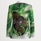 Piwakawaka New Zealand Christmas In July Blazer NZ Aroha Koru Fern Marble Vibes