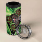 Piwakawaka New Zealand Christmas In July 4 in 1 Can Cooler Tumbler NZ Aroha Koru Fern Marble Vibes
