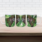 Piwakawaka New Zealand Christmas In July Ceramic Mug NZ Aroha Koru Fern Marble Vibes