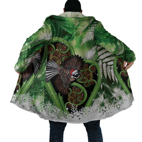 Piwakawaka New Zealand Christmas In July Cloak NZ Aroha Koru Fern Marble Vibes