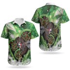 Piwakawaka New Zealand Christmas In July Couples Matching Off Shoulder Short Dress and Hawaiian Shirt NZ Aroha Koru Fern Marble Vibes LT14