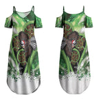 Piwakawaka New Zealand Christmas In July Couples Matching Summer Maxi Dress and Long Sleeve Button Shirt NZ Aroha Koru Fern Marble Vibes LT14