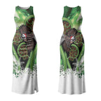 Piwakawaka New Zealand Christmas In July Couples Matching Tank Maxi Dress and Long Sleeve Button Shirt NZ Aroha Koru Fern Marble Vibes LT14