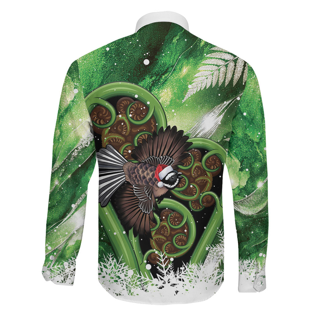 Piwakawaka New Zealand Christmas In July Family Matching Summer Maxi Dress and Hawaiian Shirt NZ Aroha Koru Fern Marble Vibes