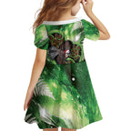 Piwakawaka New Zealand Christmas In July Family Matching Tank Maxi Dress and Hawaiian Shirt NZ Aroha Koru Fern Marble Vibes