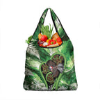 Piwakawaka New Zealand Christmas In July Grocery Bag NZ Aroha Koru Fern Marble Vibes