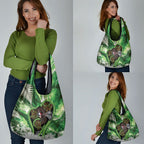 Piwakawaka New Zealand Christmas In July Grocery Bag NZ Aroha Koru Fern Marble Vibes