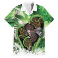 Piwakawaka New Zealand Christmas In July Hawaiian Shirt NZ Aroha Koru Fern Marble Vibes