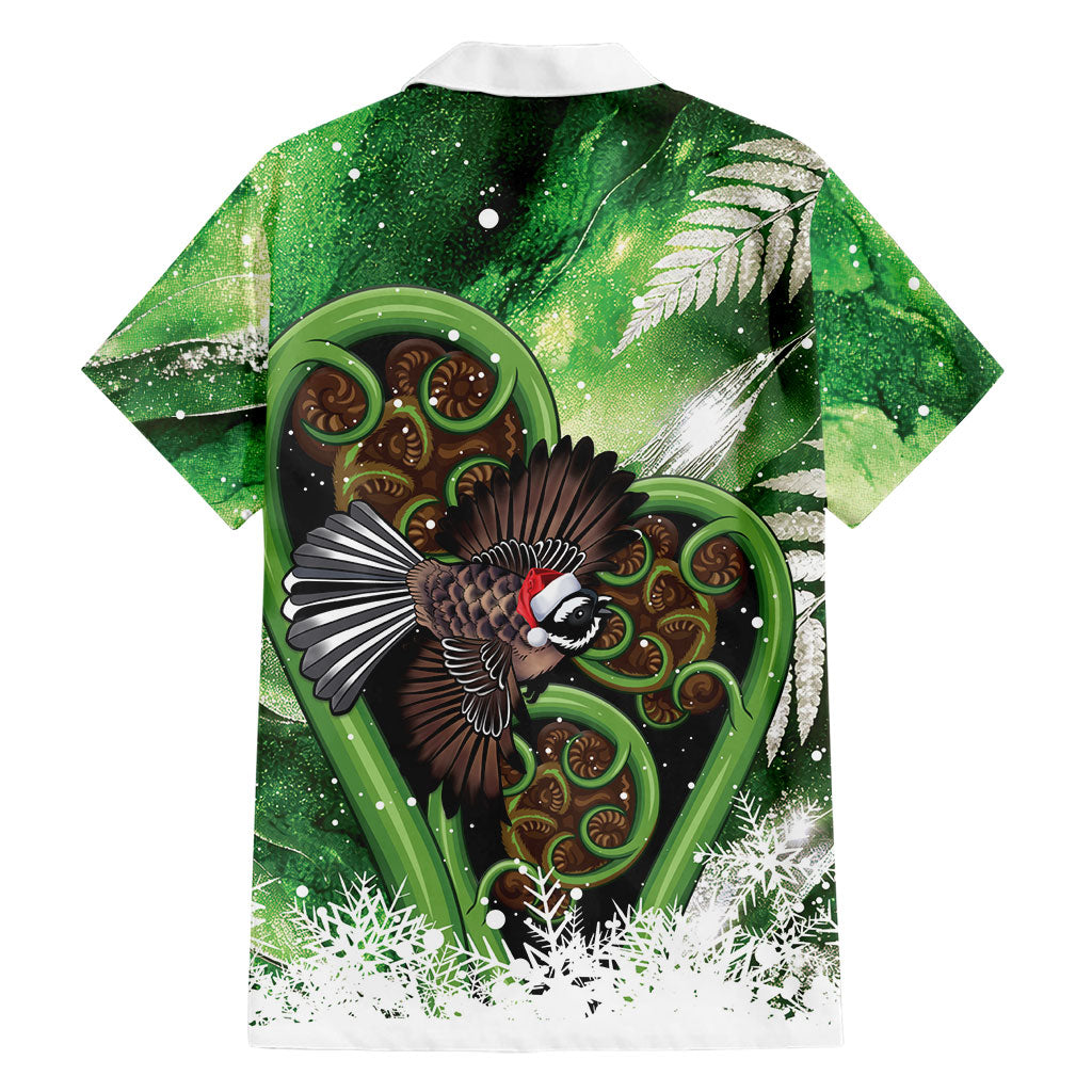Piwakawaka New Zealand Christmas In July Hawaiian Shirt NZ Aroha Koru Fern Marble Vibes