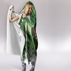 Piwakawaka New Zealand Christmas In July Hooded Blanket NZ Aroha Koru Fern Marble Vibes
