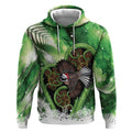 Piwakawaka New Zealand Christmas In July Hoodie NZ Aroha Koru Fern Marble Vibes
