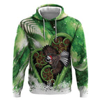 Piwakawaka New Zealand Christmas In July Hoodie NZ Aroha Koru Fern Marble Vibes