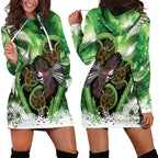 Piwakawaka New Zealand Christmas In July Hoodie Dress NZ Aroha Koru Fern Marble Vibes