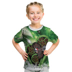 Piwakawaka New Zealand Christmas In July Kid T Shirt NZ Aroha Koru Fern Marble Vibes