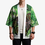 Piwakawaka New Zealand Christmas In July Kimono NZ Aroha Koru Fern Marble Vibes