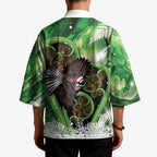 Piwakawaka New Zealand Christmas In July Kimono NZ Aroha Koru Fern Marble Vibes