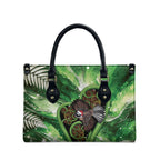 Piwakawaka New Zealand Christmas In July Leather Bag NZ Aroha Koru Fern Marble Vibes