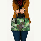 Piwakawaka New Zealand Christmas In July Leather Bag NZ Aroha Koru Fern Marble Vibes