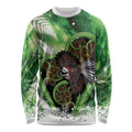 Piwakawaka New Zealand Christmas In July Long Sleeve Shirt NZ Aroha Koru Fern Marble Vibes