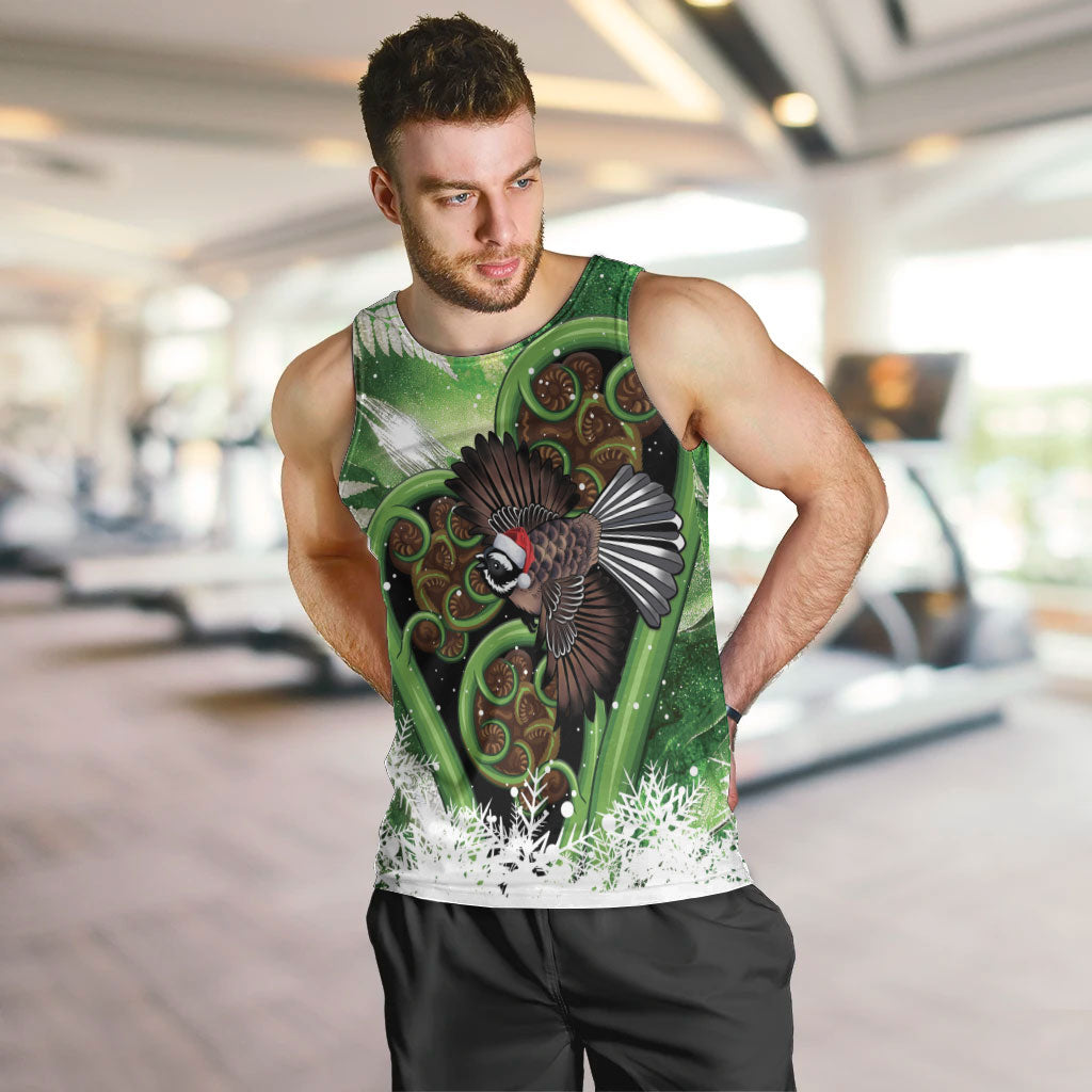 Piwakawaka New Zealand Christmas In July Men Tank Top NZ Aroha Koru Fern Marble Vibes