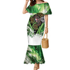 Piwakawaka New Zealand Christmas In July Mermaid Dress NZ Aroha Koru Fern Marble Vibes