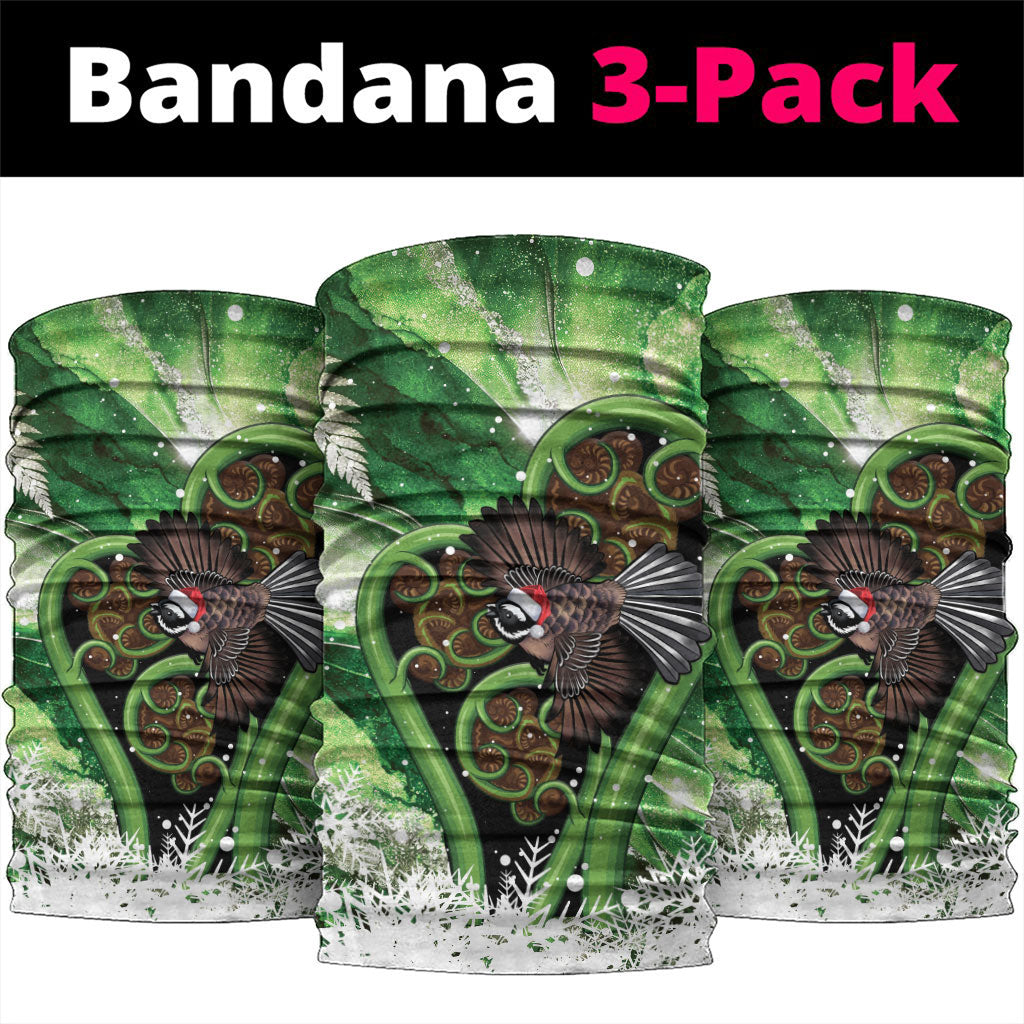Piwakawaka New Zealand Christmas In July Neck Gaiter NZ Aroha Koru Fern Marble Vibes