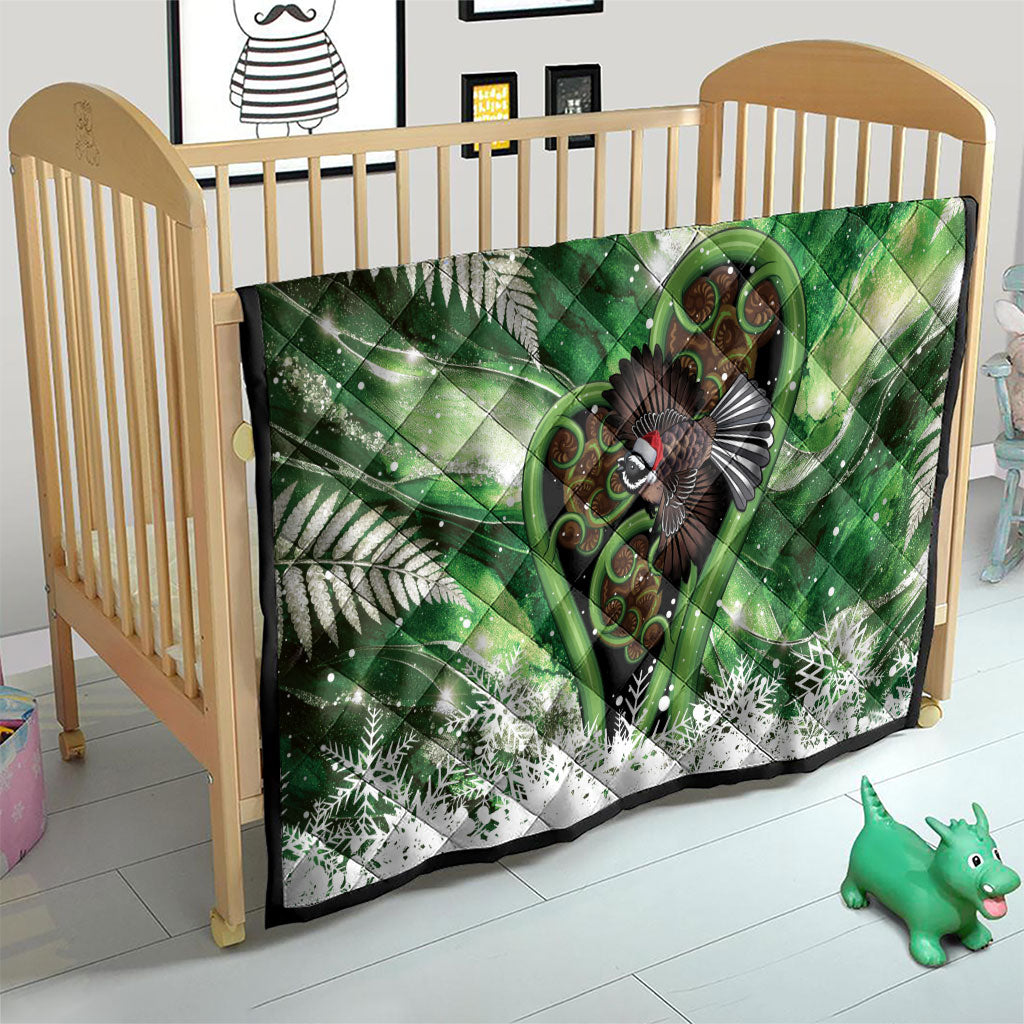 Piwakawaka New Zealand Christmas In July Quilt NZ Aroha Koru Fern Marble Vibes