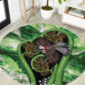 Piwakawaka New Zealand Christmas In July Round Carpet NZ Aroha Koru Fern Marble Vibes