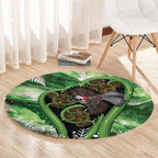 Piwakawaka New Zealand Christmas In July Round Carpet NZ Aroha Koru Fern Marble Vibes