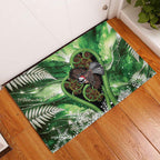 Piwakawaka New Zealand Christmas In July Rubber Doormat NZ Aroha Koru Fern Marble Vibes