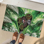 Piwakawaka New Zealand Christmas In July Rubber Doormat NZ Aroha Koru Fern Marble Vibes