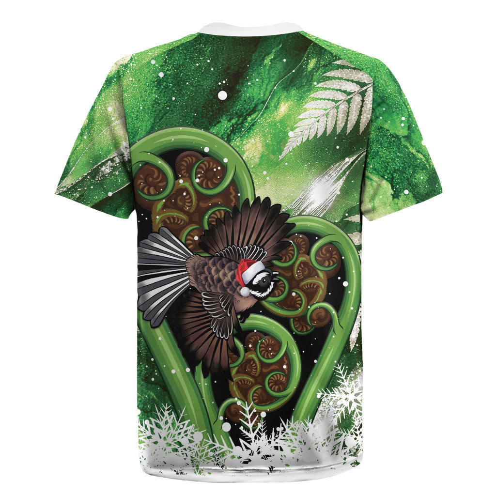Piwakawaka New Zealand Christmas In July Rugby Jersey NZ Aroha Koru Fern Marble Vibes