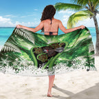 Piwakawaka New Zealand Christmas In July Sarong NZ Aroha Koru Fern Marble Vibes