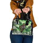 Piwakawaka New Zealand Christmas In July Shoulder Handbag NZ Aroha Koru Fern Marble Vibes