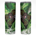 Piwakawaka New Zealand Christmas In July Skinny Tumbler NZ Aroha Koru Fern Marble Vibes