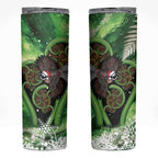 Piwakawaka New Zealand Christmas In July Skinny Tumbler NZ Aroha Koru Fern Marble Vibes