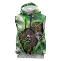 Piwakawaka New Zealand Christmas In July Sleeveless Hoodie NZ Aroha Koru Fern Marble Vibes