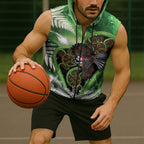 Piwakawaka New Zealand Christmas In July Sleeveless Zip Hoodie NZ Aroha Koru Fern Marble Vibes