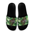 Piwakawaka New Zealand Christmas In July Slide Sandals NZ Aroha Koru Fern Marble Vibes