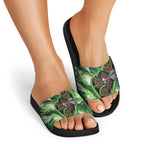 Piwakawaka New Zealand Christmas In July Slide Sandals NZ Aroha Koru Fern Marble Vibes