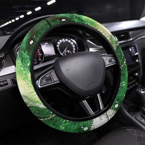 Piwakawaka New Zealand Christmas In July Steering Wheel Cover NZ Aroha Koru Fern Marble Vibes